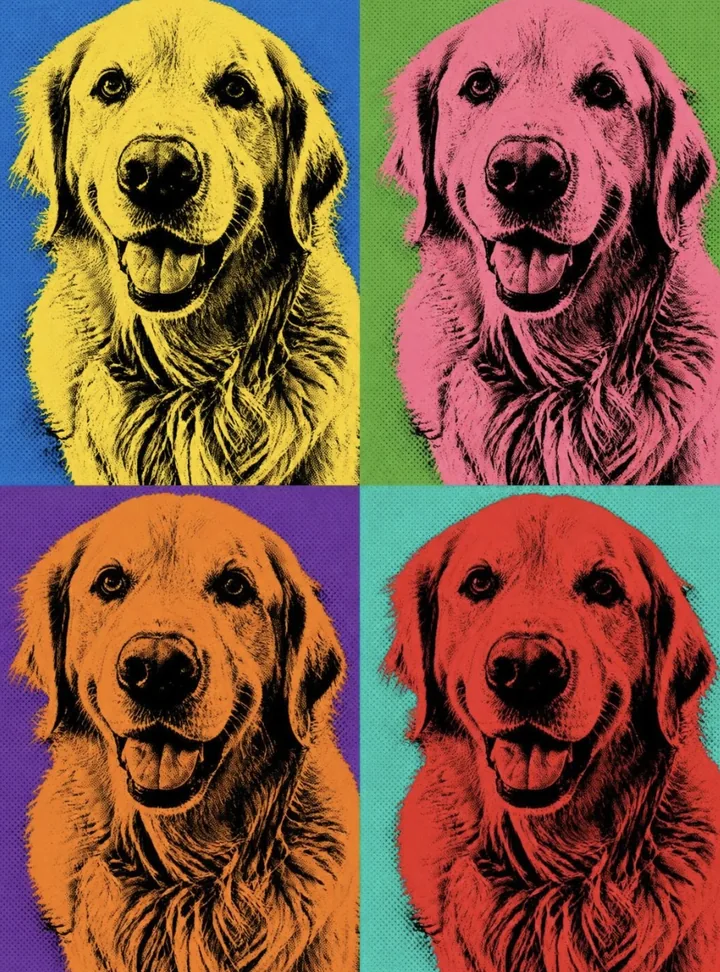 The dog as four-panel pop art