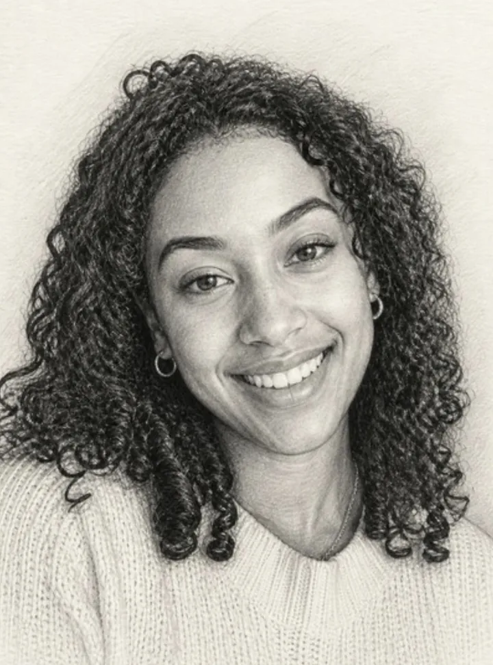 The same photo as a pencil sketch